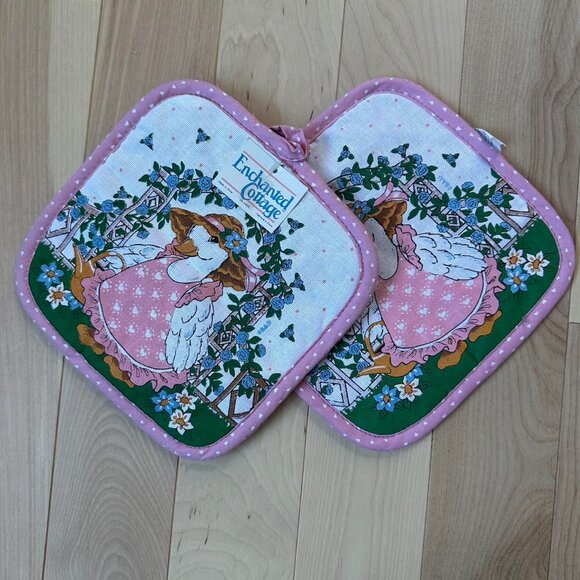 Vintage Cottagecore Goose Pot Holder Set – NWT 80s Enchanted Cottage - Picture 2 of 8